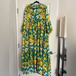 Antica Sartoria by Giacomo Cinque lemon tiered maxi dress